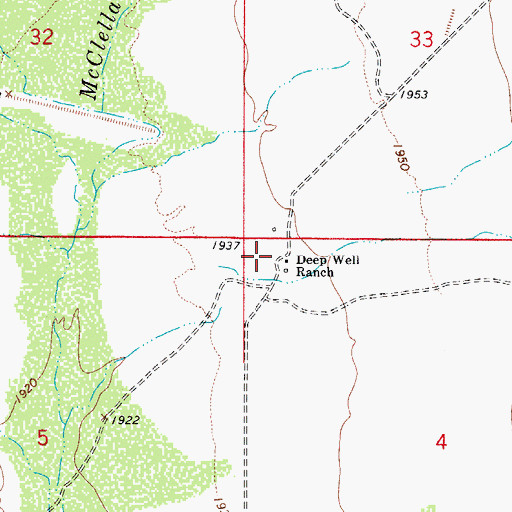 Topographic Map of Deep Well Ranch, AZ
