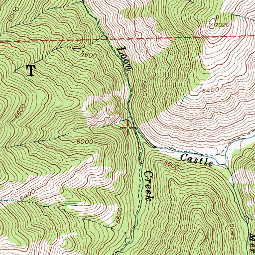 Topographic Map of Castle Fork, ID