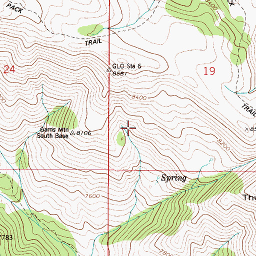 Topographic Map of Castle Rock, ID