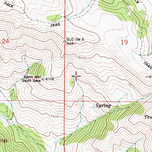 Topographic Map of Castle Rock, ID