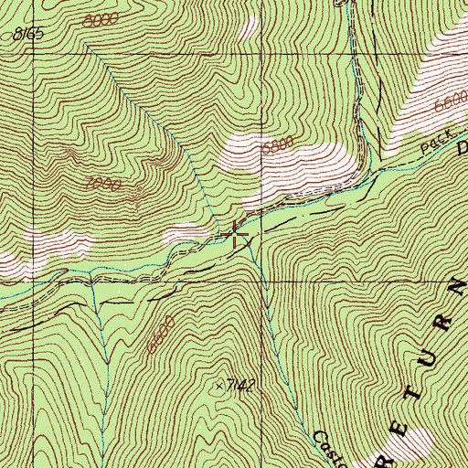 Topographic Map of Casto Creek, ID