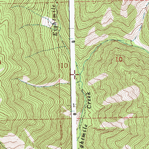 Topographic Map of Castro Creek, ID