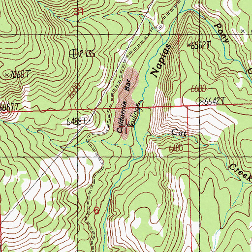 Topographic Map of Cat Creek, ID