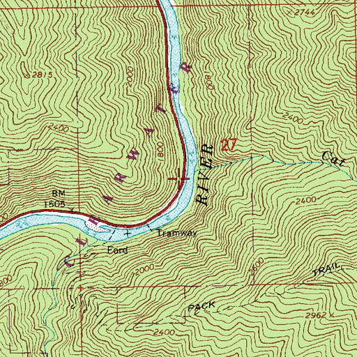 Topographic Map of Cat Creek, ID
