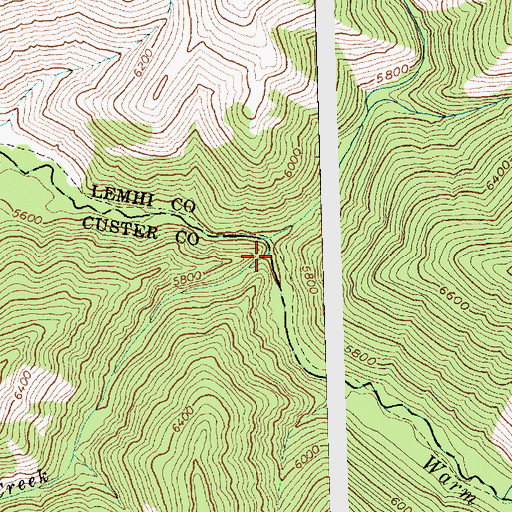 Topographic Map of Cat Creek, ID