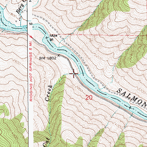 Topographic Map of Cat Creek, ID
