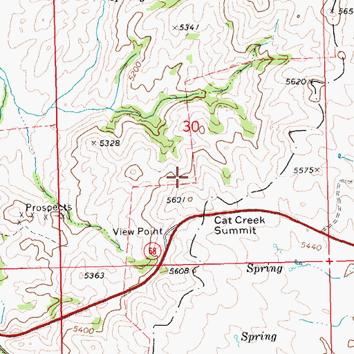 Topographic Map of Cat Creek Summit, ID