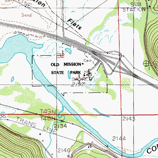 Topographic Map of Cataldo Mission, ID