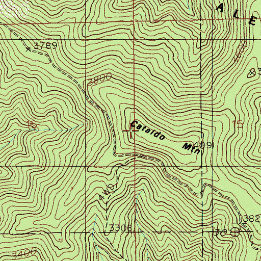 Topographic Map of Cataldo Mountain, ID