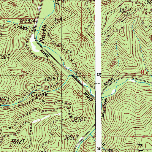 Topographic Map of Cathcart Creek, ID