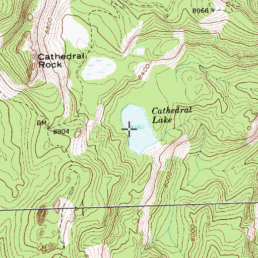 Topographic Map of Cathedral Lake, ID