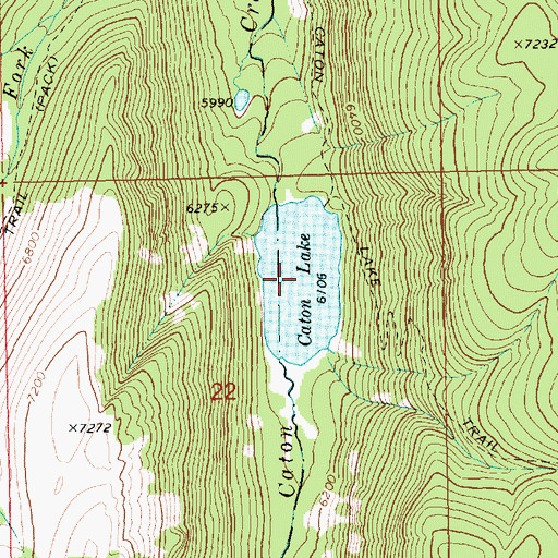 Topographic Map of Caton Lake, ID