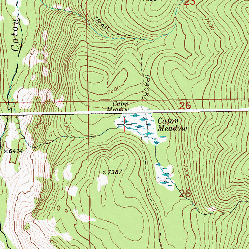 Topographic Map of Caton Meadow, ID