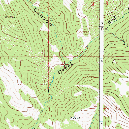 Topographic Map of Cave Canyon, ID