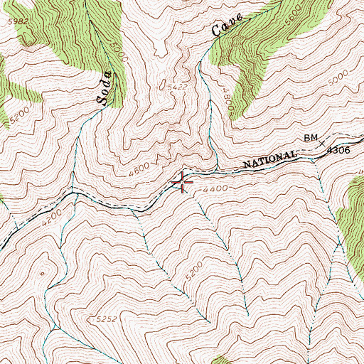 Topographic Map of Cave Creek, ID