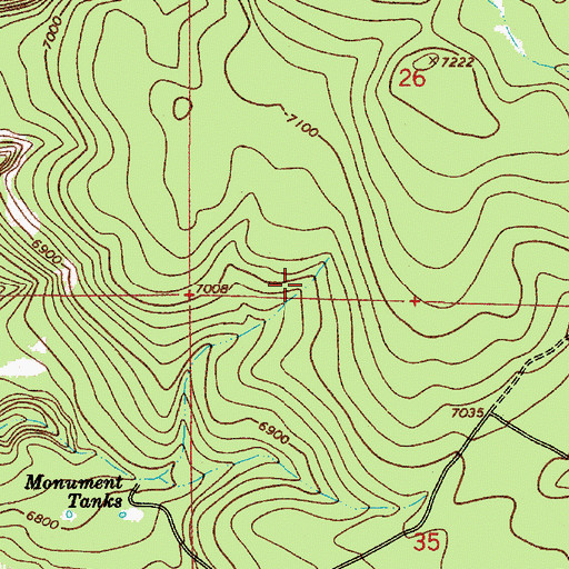 Topographic Map of Little Rocky Tank, AZ