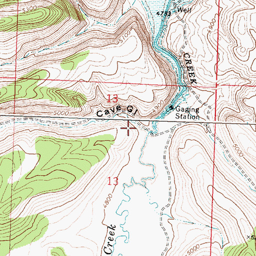 Topographic Map of Cave Gulch, ID