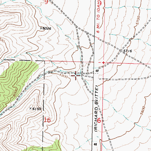 Topographic Map of Cedar Canyon, ID