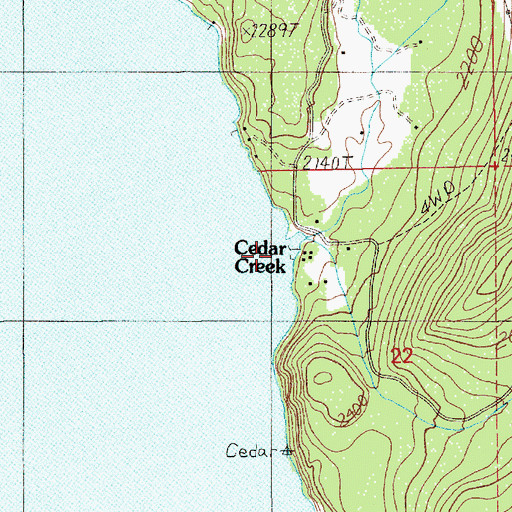 Topographic Map of Cedar Creek, ID