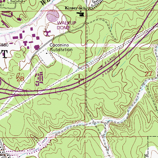 Topographic Map of Lone Tree Road Overpass, AZ