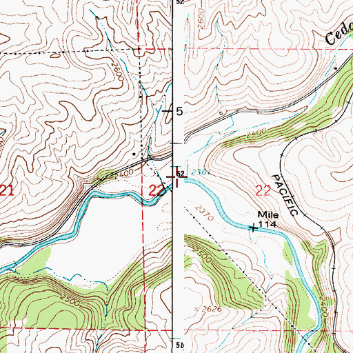 Topographic Map of Cedar Creek, WA