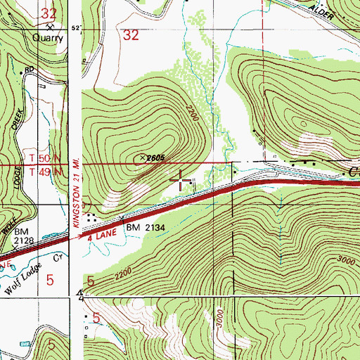 Topographic Map of Cedar Creek, ID