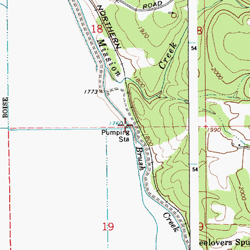 Topographic Map of Cedar Creek, ID