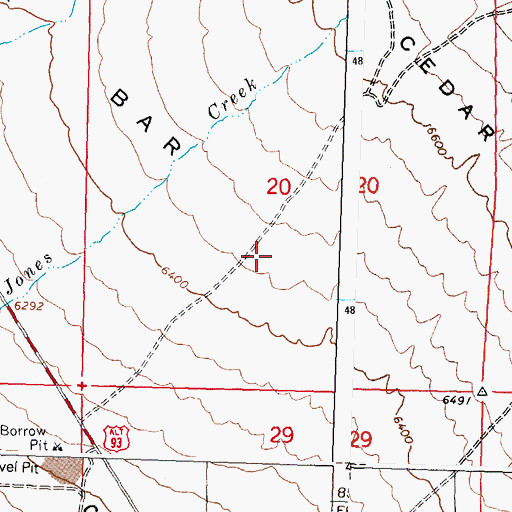 Topographic Map of Cedar Creek Bar, ID
