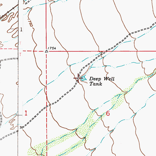 Topographic Map of Deep Well Tank, AZ