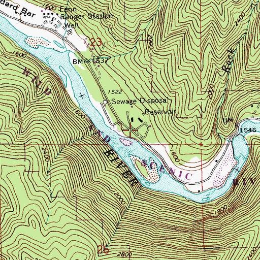 Topographic Map of Cedar Flats Job Corps Center, ID