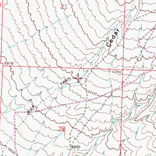 Topographic Map of Cedar Gulch, ID