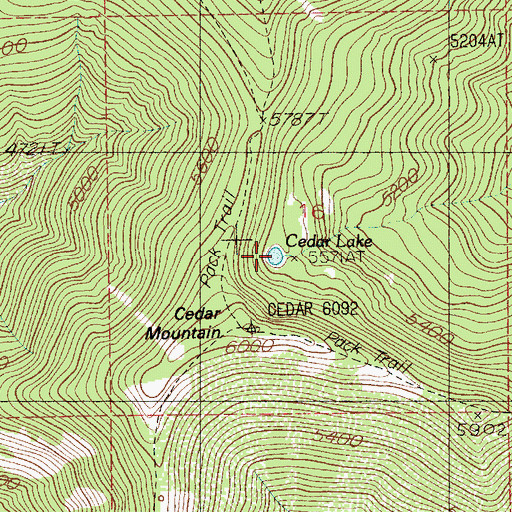 Topographic Map of Cedar Lake, ID