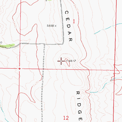 Topographic Map of Cedar Ridge, ID