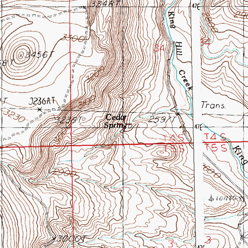 Topographic Map of Cedar Spring, ID