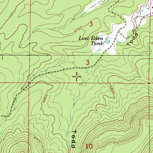 Topographic Map of Lost Eden Tank, AZ