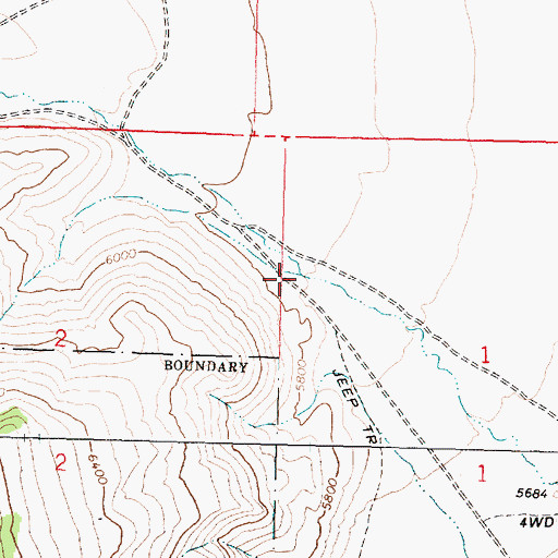 Topographic Map of Cedarville Canyon, ID
