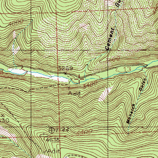Topographic Map of Cement Gulch, ID