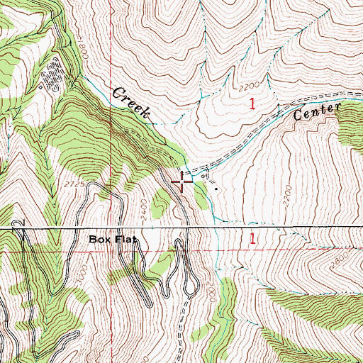 Topographic Map of Center Creek, ID