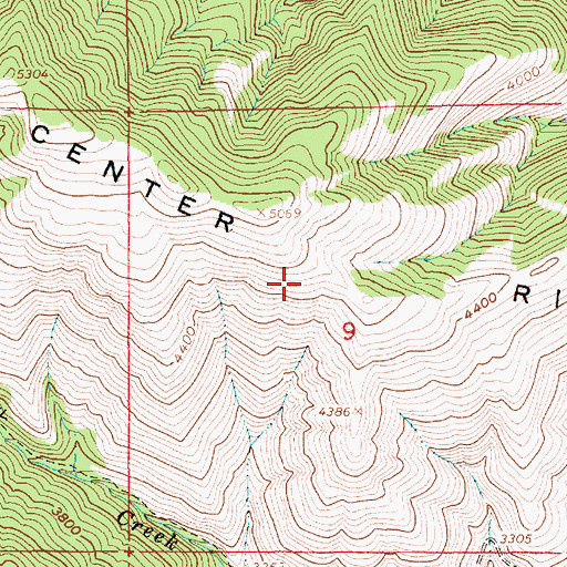 Topographic Map of Center Ridge, ID