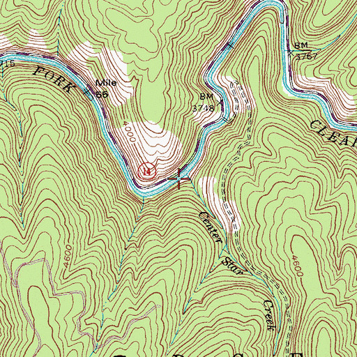 Topographic Map of Center Star Creek, ID
