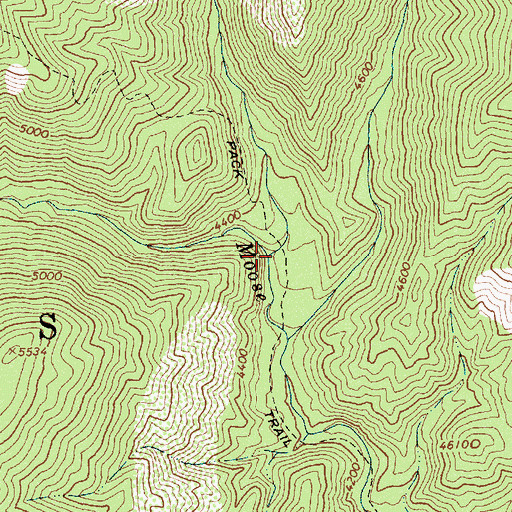 Topographic Map of Chain Creek, ID