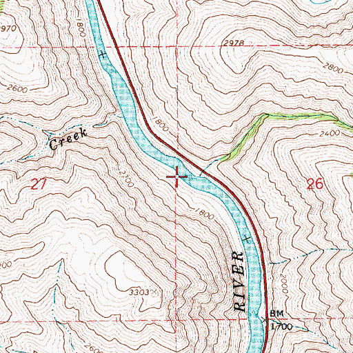 Topographic Map of Chair Creek, ID