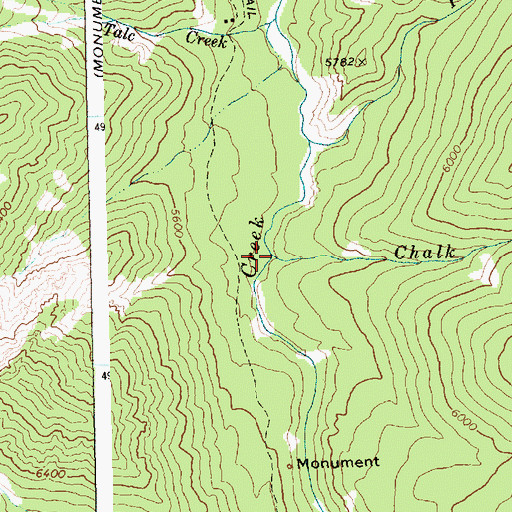 Topographic Map of Chalk Creek, ID