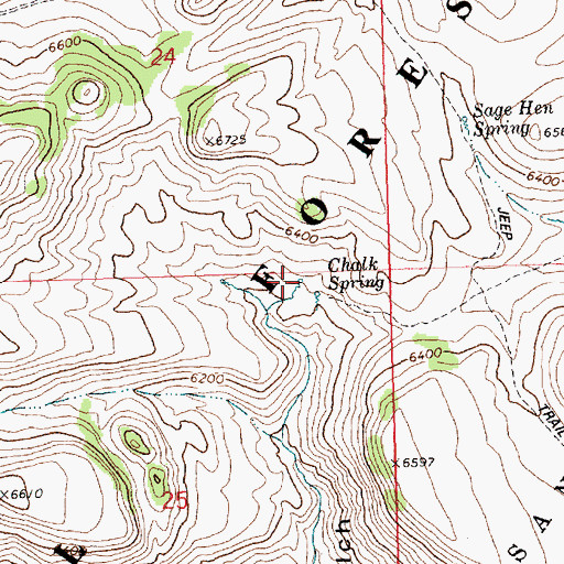 Topographic Map of Chalk Spring, ID