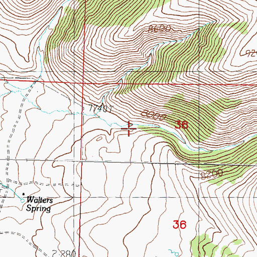 Topographic Map of Chamberlain Creek, ID