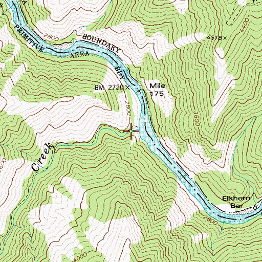 Topographic Map of Chamberlain Creek, ID