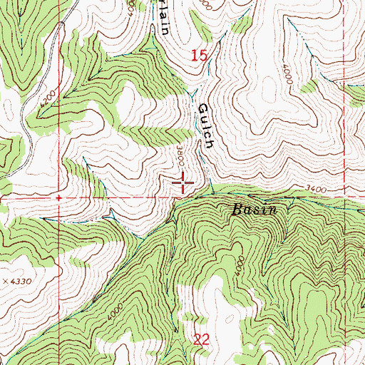 Topographic Map of Chamberlain Gulch, ID