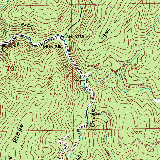 Topographic Map of Chamook Creek, ID