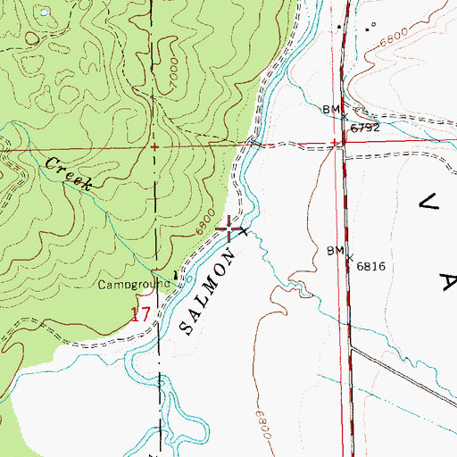 Topographic Map of Champion Creek, ID