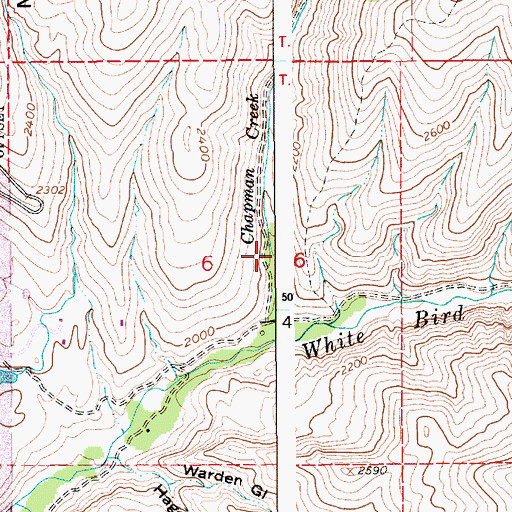 Topographic Map of Chapman Creek, ID